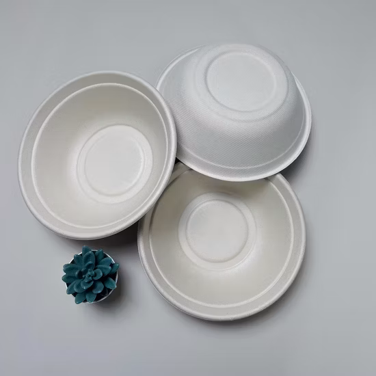 サトウキビバガス製の分解可能なサラダボウル、冷凍庫、オーブン、電子レンジ対応